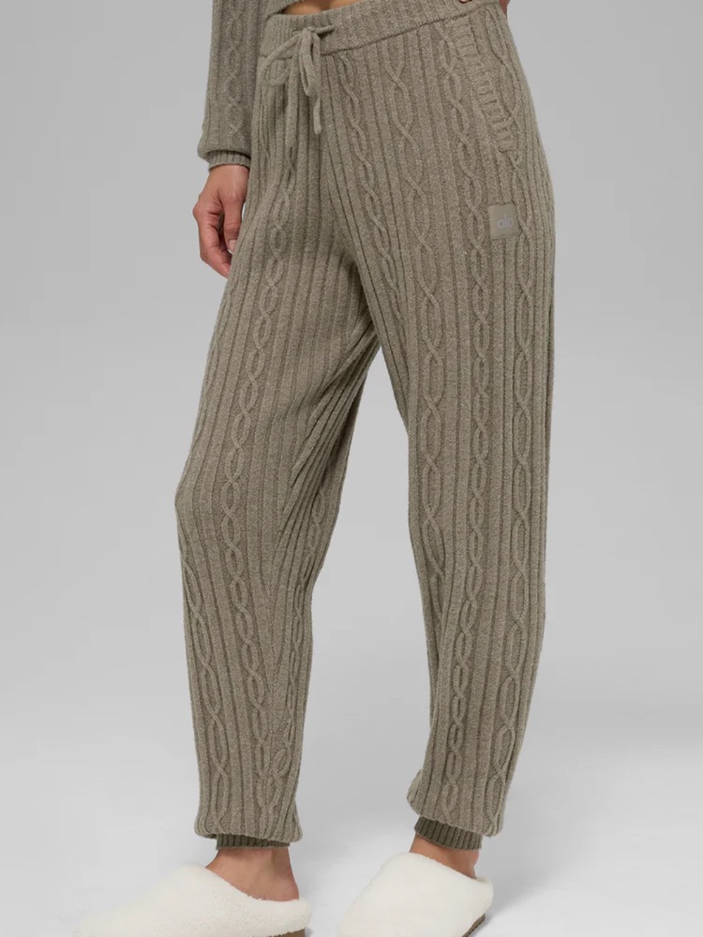 Alo Cozy Cable Knit Drawstring Lounge Pants